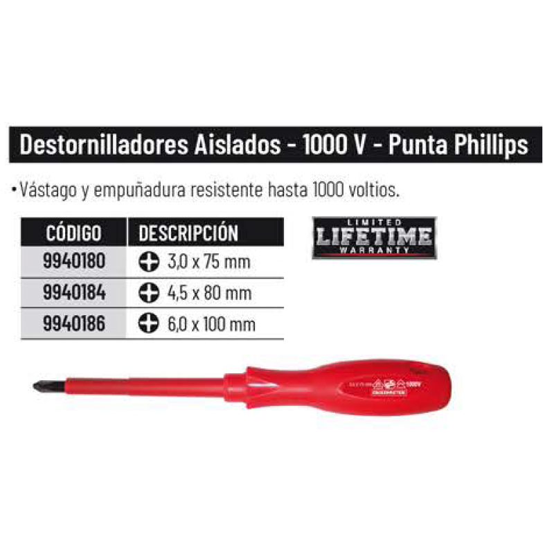 DESTORNILLADOR AISLADO 3X75  PH.