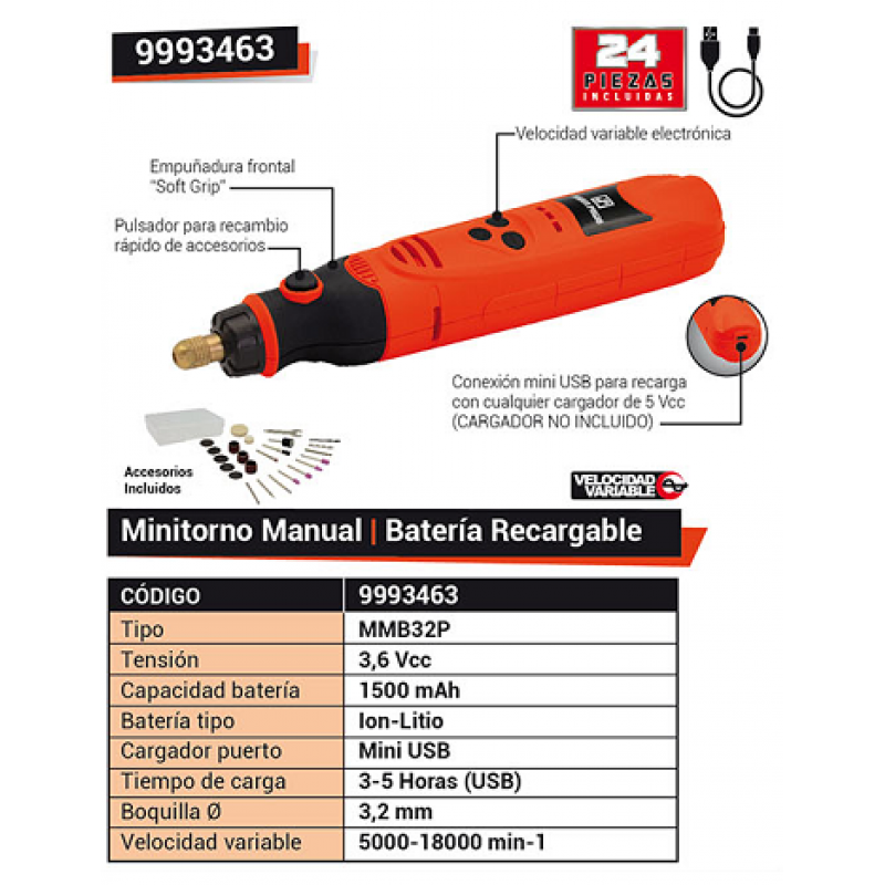 MINI TORNO BAT. 3.6V - 24 PZAS