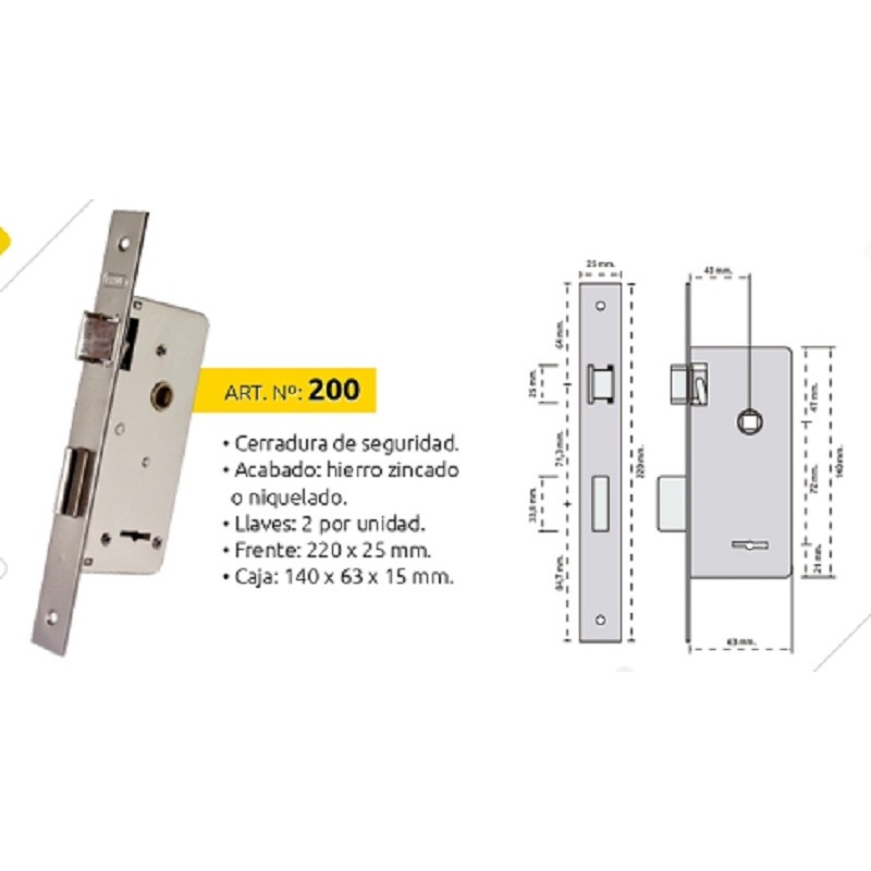 CERRADURA A PALETA(2) 200