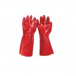 GUANTE PVC ENTELADO ROJO 35CM.