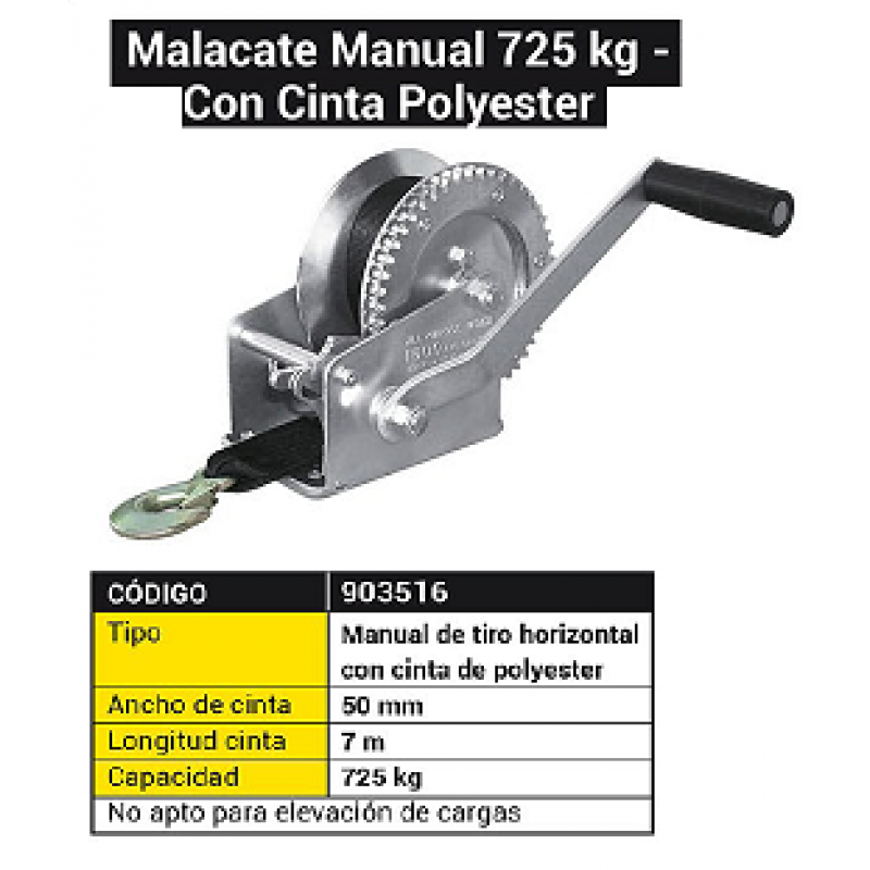 MALACATE NAUTICO CINTA   725KG-