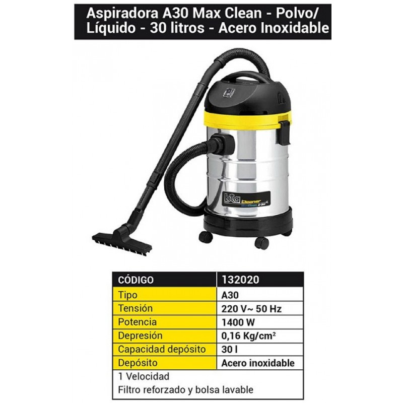 ASPIRADORA 30L.LIQ/POL.A.INOX-