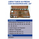 JUEGO TUBOS 21PZ.PLAST.3/4"