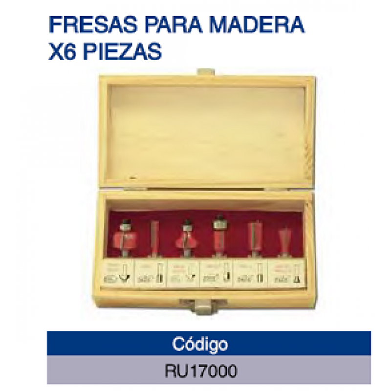 JUEGO DE FRESAS 6PZAS.MADERA