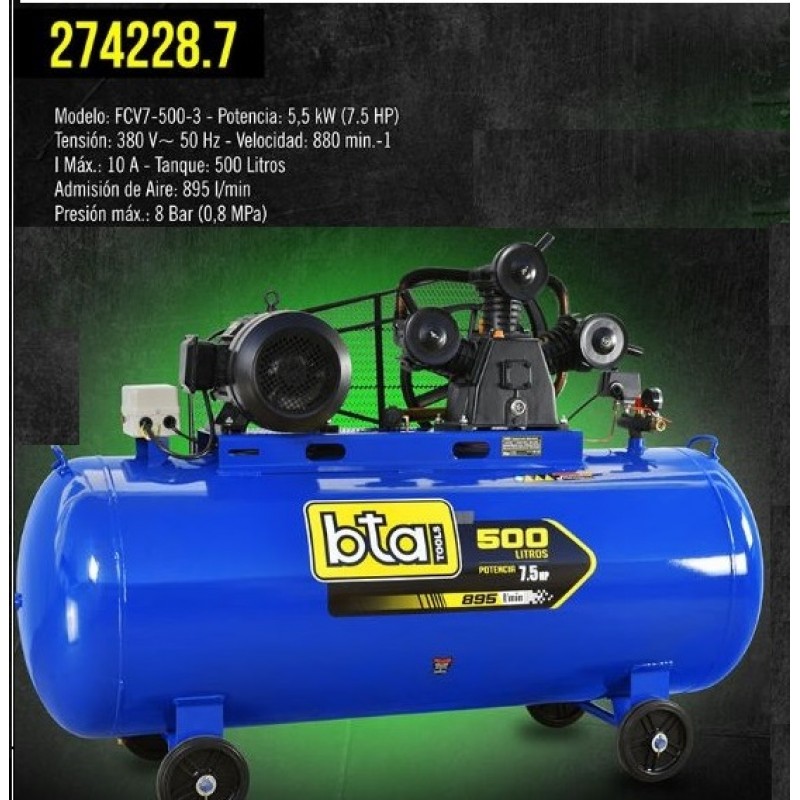 COMPRESOR 500LTS.7.5HP*TRIF.BAJA/BAJA