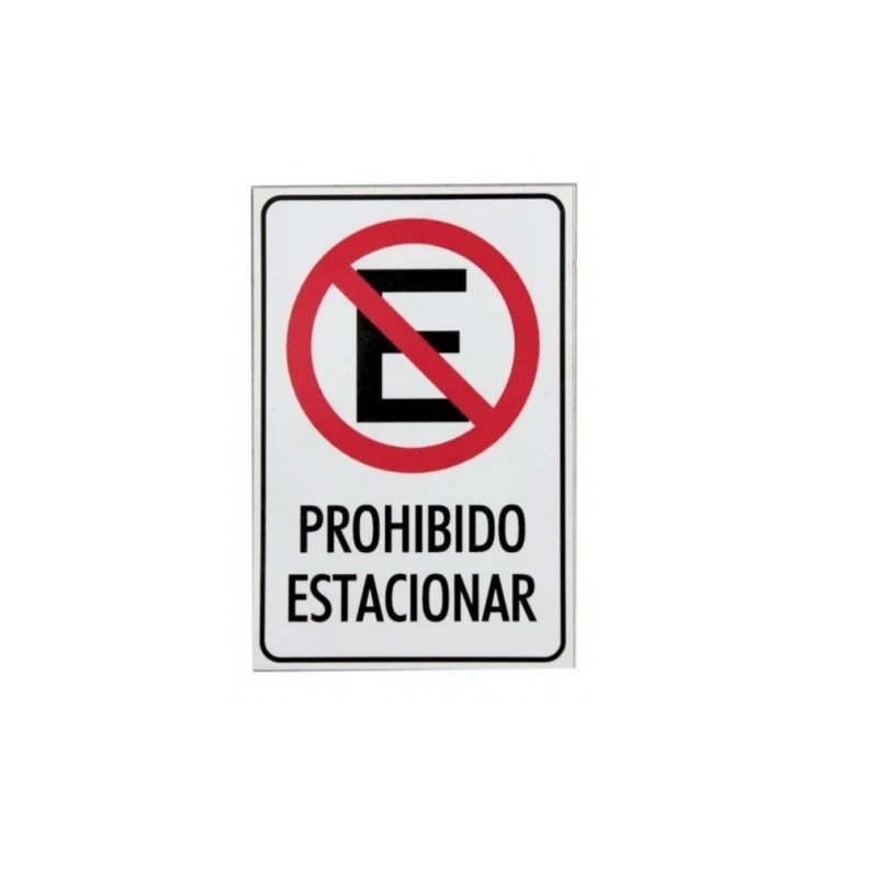 CARTEL CALCO PROHIBIDO ESTACIONAR 10X15