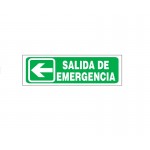 CARTEL SALIDA DE EMERGENCIA IZQUIERDA 14X41