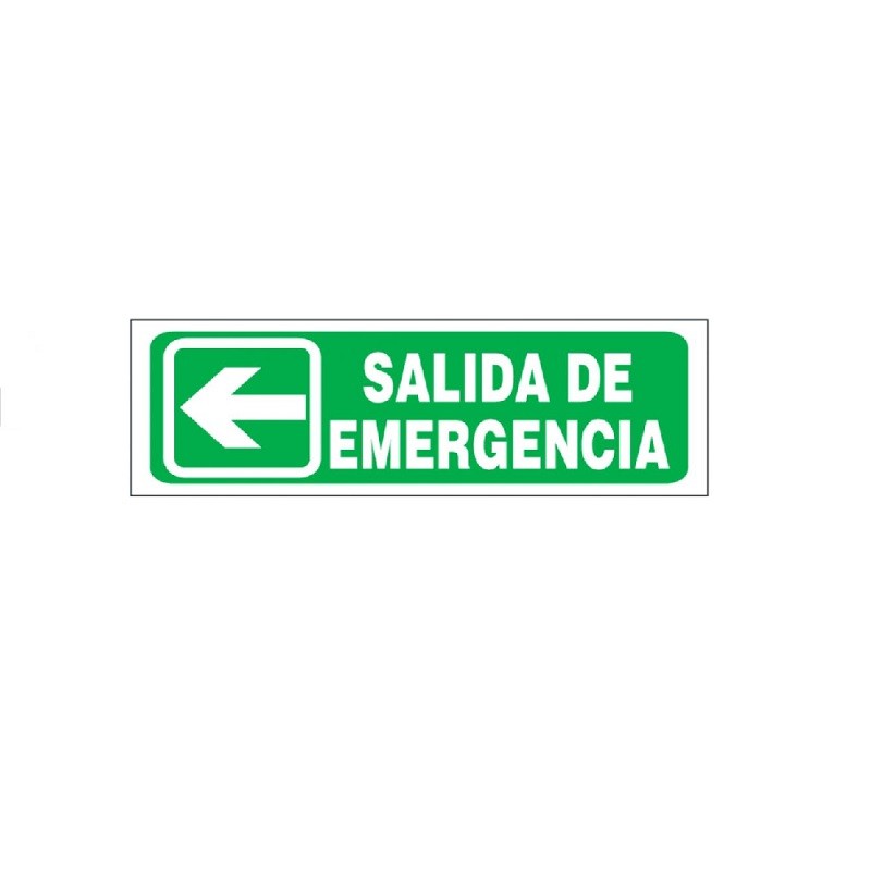 CARTEL SALIDA DE EMERGENCIA IZQUIERDA 14X41