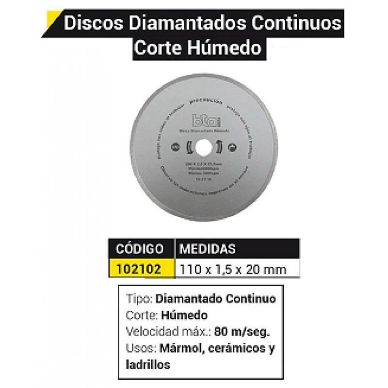 DISCO DIAMANTADO CONTIN. 4½"