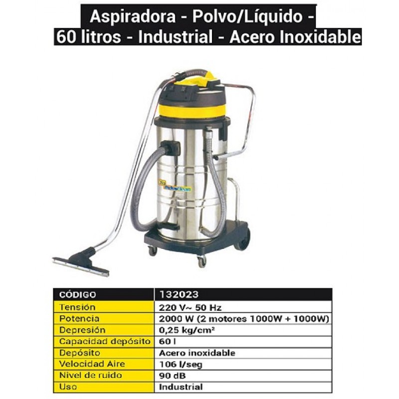 ASPIRADORA 60L.LIQ/POL.A.INOX-