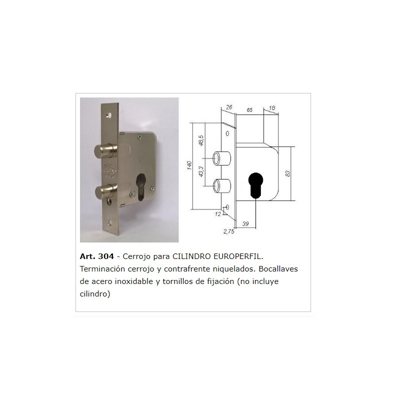CERROJO PARA CILINDRO EUROPERFIL