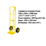 CARRETA RUEDA NEUMATICA 1,30M.(200KG)