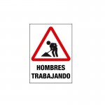 CARTEL CORRUGADO HOMBRES TRABAJANDO 50X70