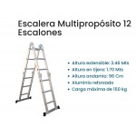 ESCALERA ALUM.ARTIC.12E.3,46M. 150KG.