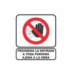 CARTEL ACRILICO PROHIBIDA LA ENTRADA 40X45