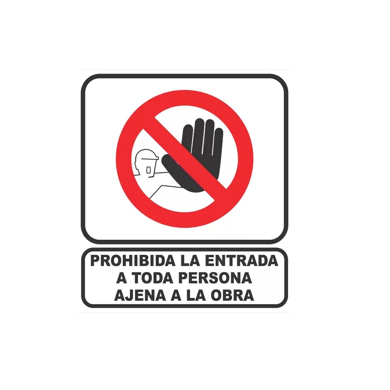 CARTEL ACRILICO PROHIBIDA LA ENTRADA A TODA 40X45