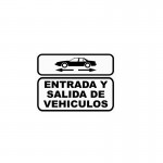 CARTEL ENTRADA Y SALIDA VEHICULOS ACRILICO 27X37 BLANCO