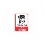 CARTEL ACRILICO CUIDADO CON EL PERRO 14X19