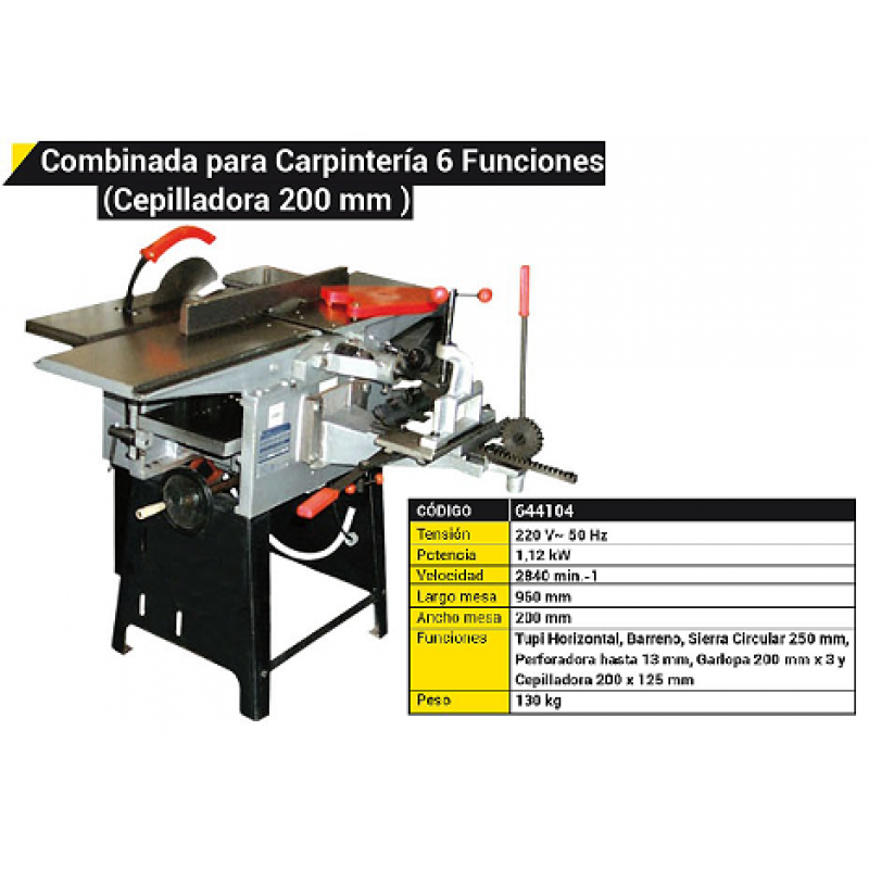 MAQUINA COMBINADA 6 FUNCIONES -