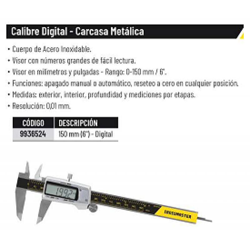 CALIBRE DIGITAL CABEZAL A.INOXIDABLE 150 MM