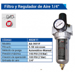 FILTRO REGUL.C/MAN/T/AGUA 1/4" (AA2021F)