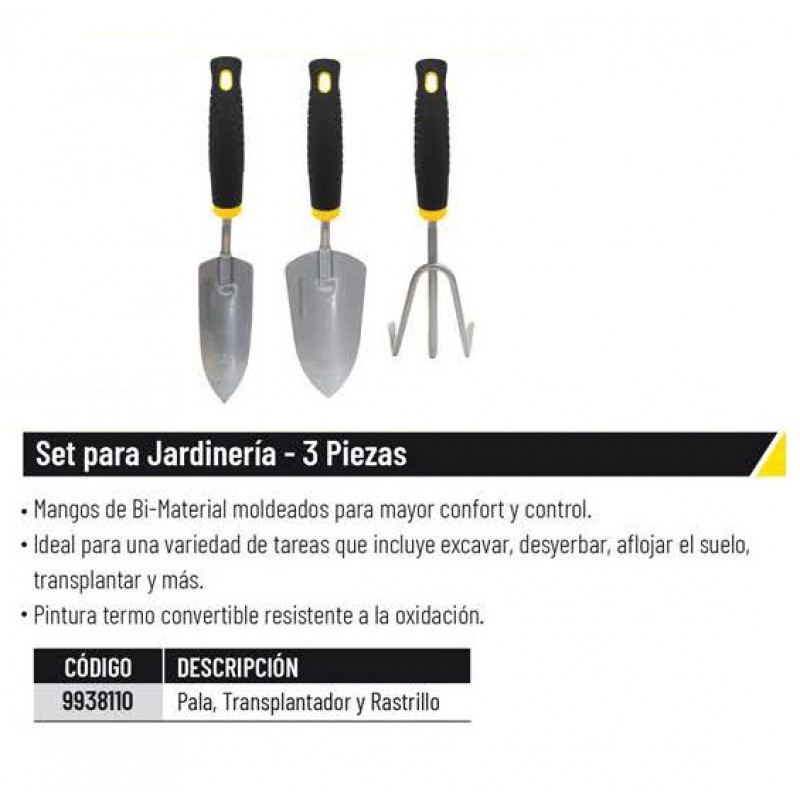 JUEGO SET RIEGO PALITAS JARDINERAS - 3 PIEZAS