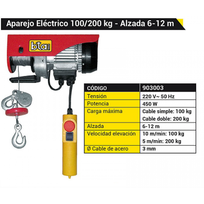 APAREJO ELECT.100/200KG.      -